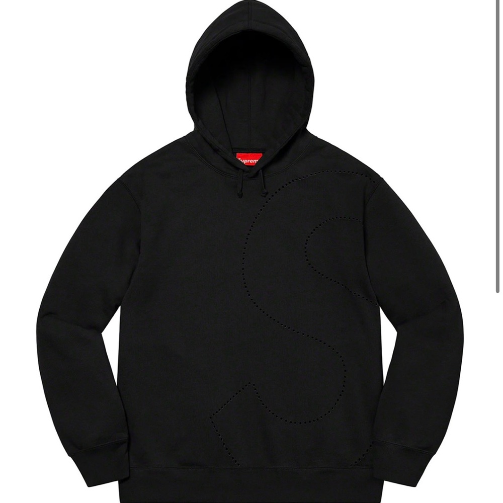 Supreme “Laser Cut S” Logo Hoodie, Black - XL, 100% AUTHENTIC, RETIRED, NEW NIP